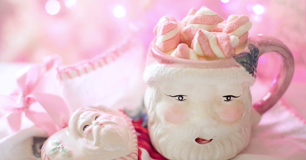 pan size and cream pull candy - White and Pink Santa Claus Mug