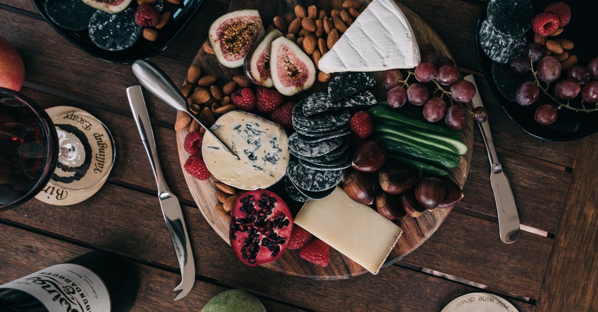 Please identify this nut covered cheese - Wooden tray with tasty food