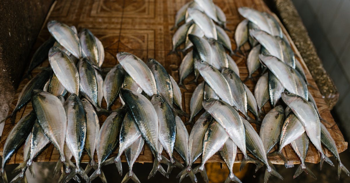 Poaching a whole fish: kettle or foil? - Fresh fish on stall at market