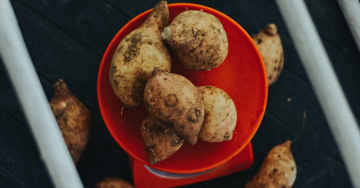 Potato Starch Coating water to starch ratio? - Brown and White Food on Red Round Plate