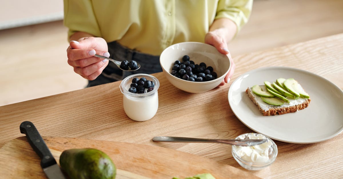 Premixed ingredients for yogurt - Person Putting Blueberries on Yogurt 