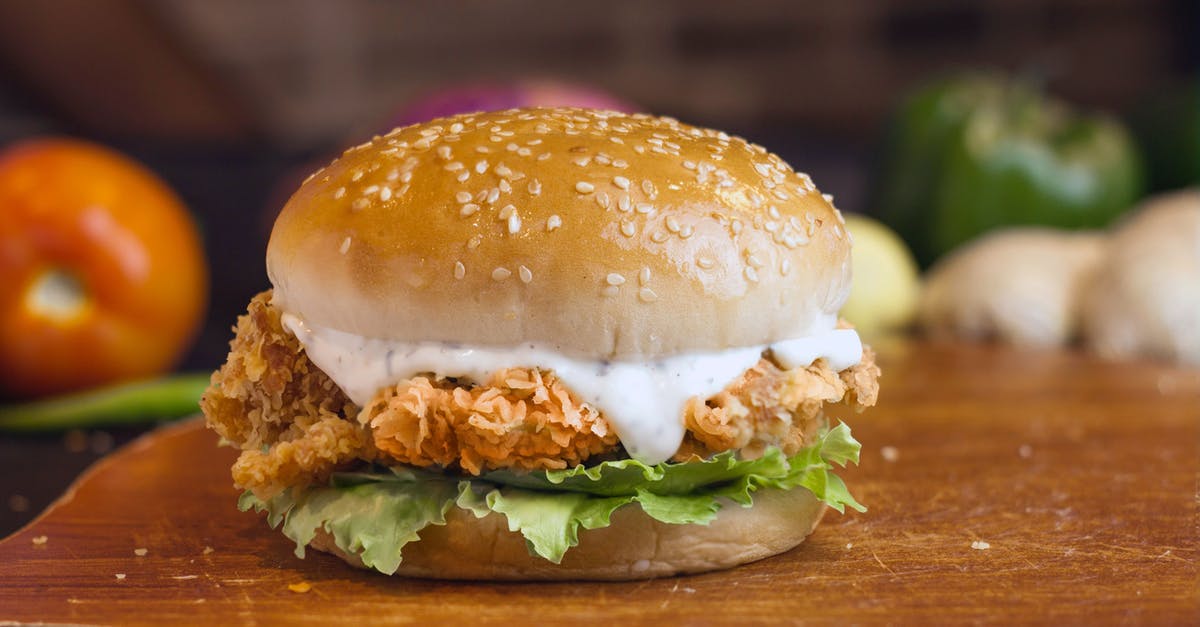 Pre-pounding chicken - Burger With Lettuce and Tomatoes