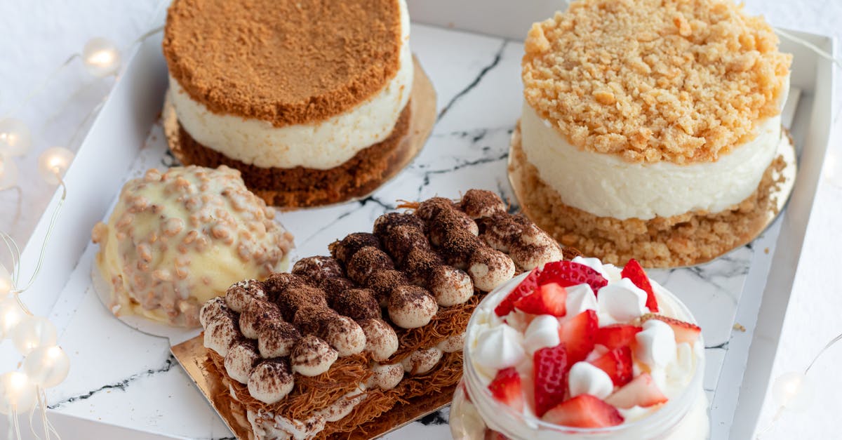 Presentation - How to make a Tiramisu to be photogenic? - Set of various delicious desserts served in plastic container