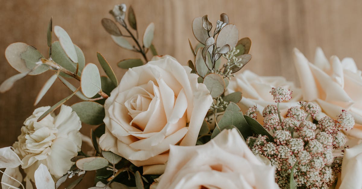 Propane grill leaking from valve stem - Bunch of white roses with decorative branches