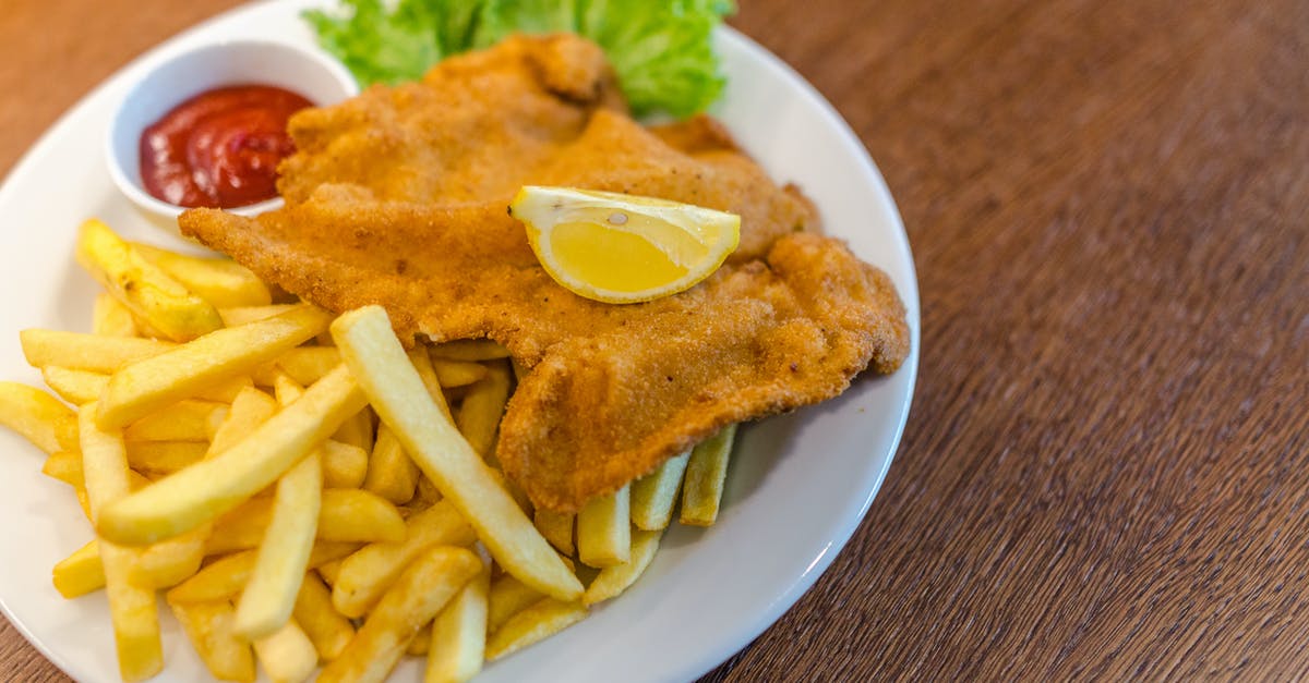 Questions on frying Chicken breasts - Potato Fries With Fried Meat and Red Sauce on Round White Ceramic Plate