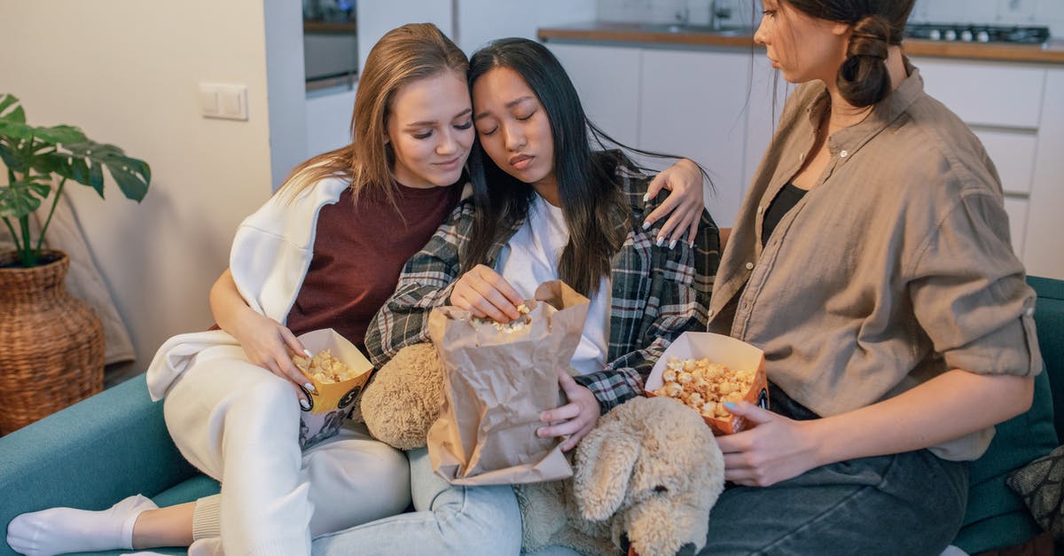 Quick flavour for fresh popcorn - Free stock photo of adult, break up couple, child