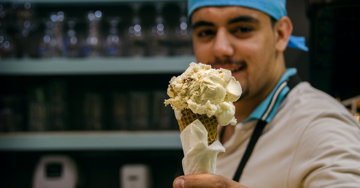 "Soften" ice cream to make ice cream bars - Man Wearing Ice Cream