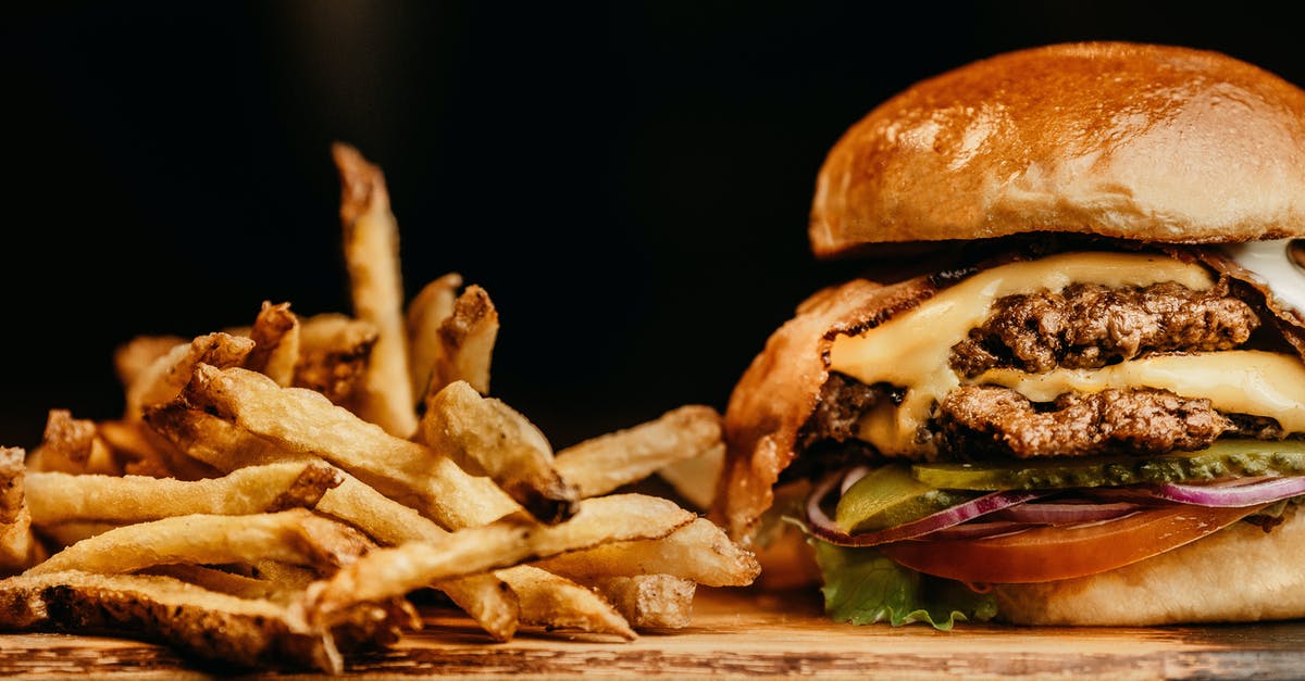 Reheating grilled hamburger patties - Hamburger and Fries Photo