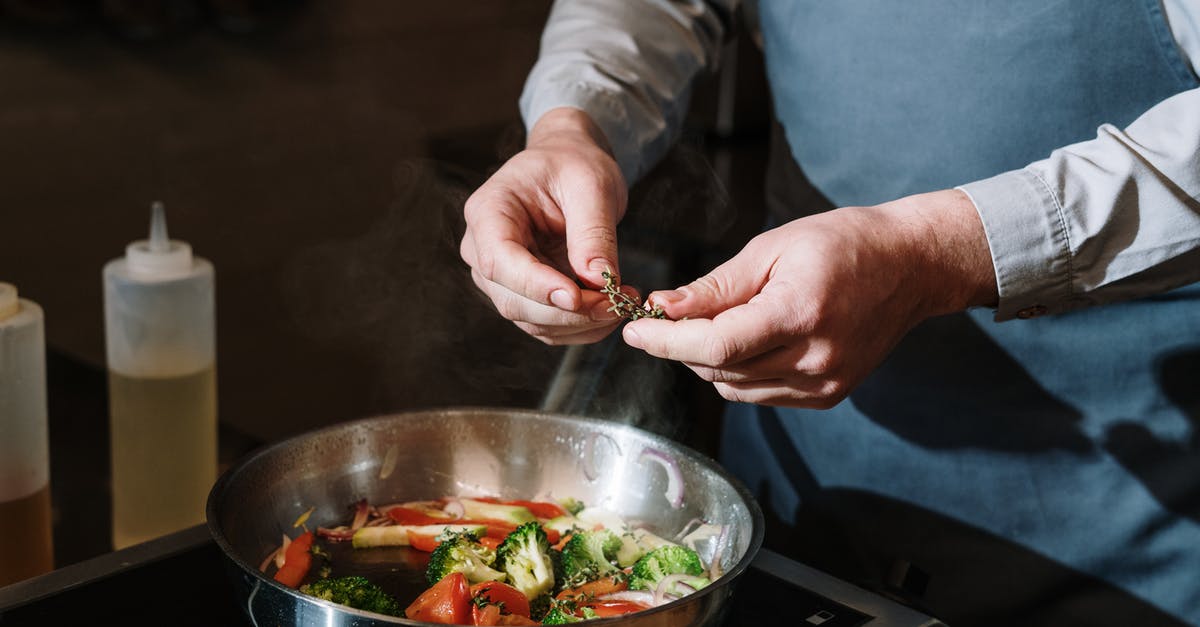 Reusage of deep frying oil and flour coated vegetables - Person Holding Stainless Steel Bowl With Vegetable Salad
