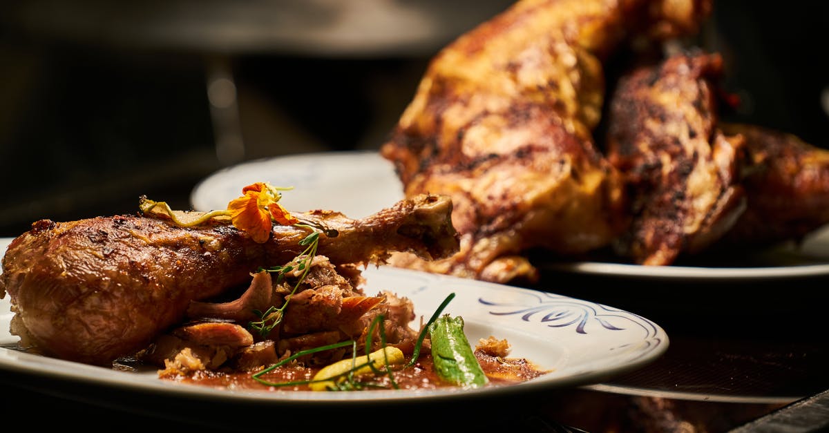 Roasted chicken ends up only salty outside - Cooked Chicken on White Plate