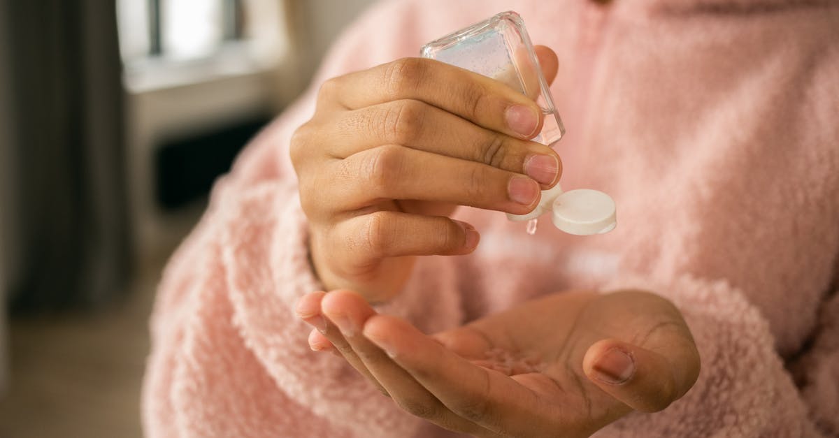 Safe to consume pork basting liquid directly? - Anonymous woman applying antiseptic on hands