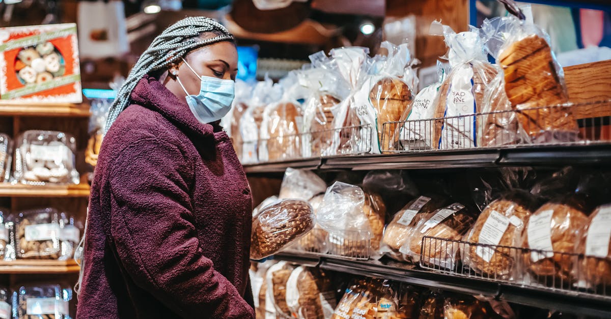 Safe to consume pork basting liquid directly? - Black woman buying bread in supermarket