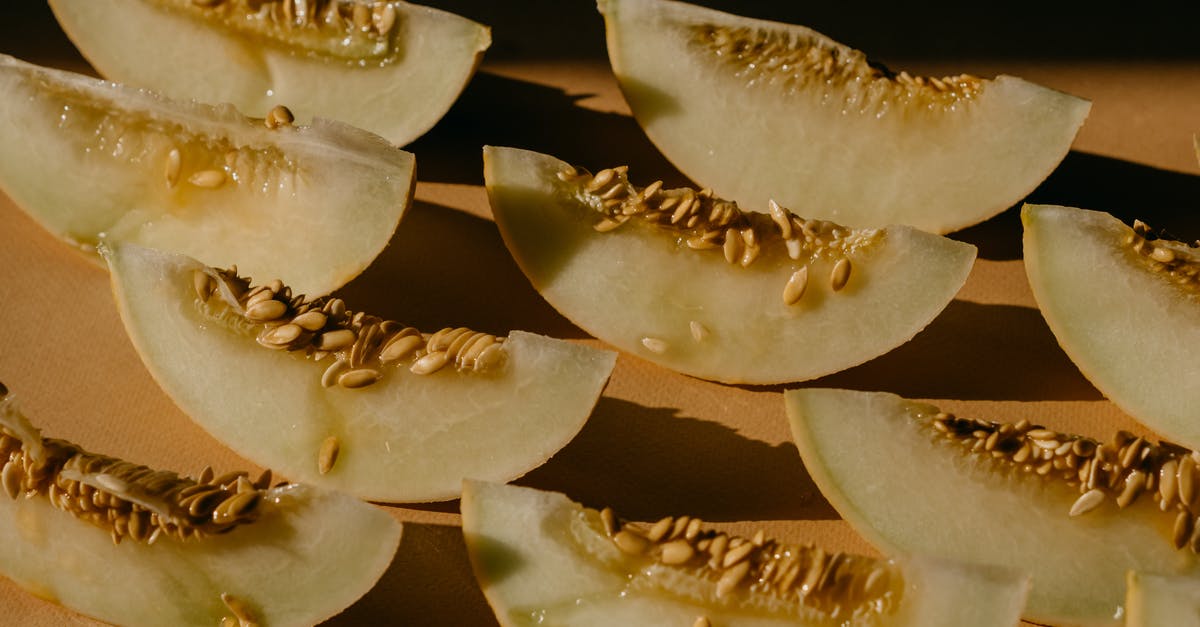 Santa Claus melon seeds - Close-Up Shot of Melon Slices 