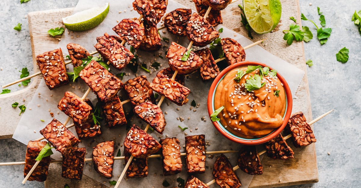 Sauce with Jalapeno, garlic, cumin and lime? - Top View Photo Of Skewers