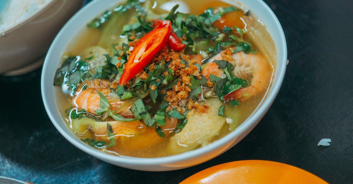 Scaling up water for cooking soup - A Soup in a Ceramic Bowl