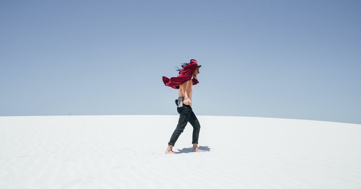 Searing after sous viding - what temperature? - Woman in Red Jacket and Black Pants Walking on White Sand