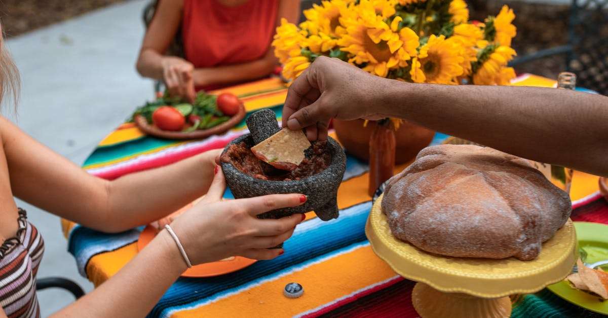 Searing stew meat the night before - Crop unrecognizable people eating meat stew and nachos