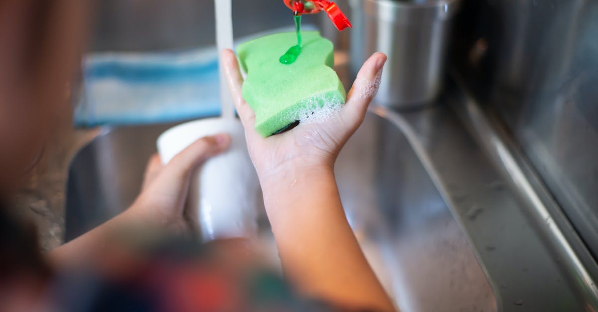 Should I have more than one dishwashing soap? - A Person Pouring Liquid Soap on a Sponge