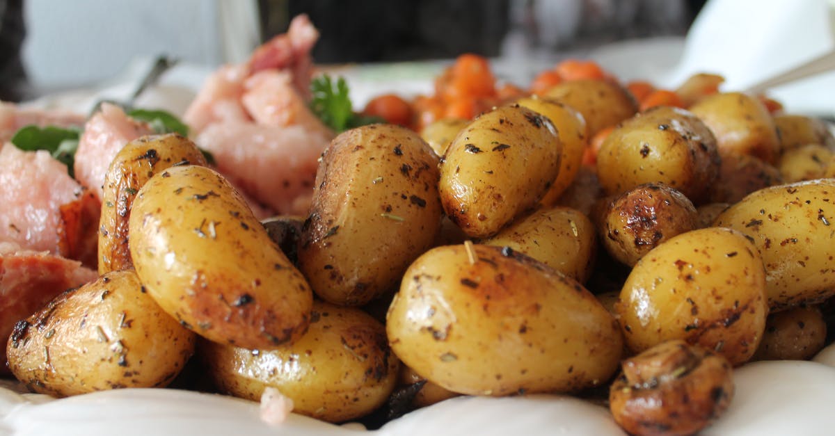 Should I par-boil my pickled potatoes before roasting them? - Brown Potatoes on White Ceramic Plate