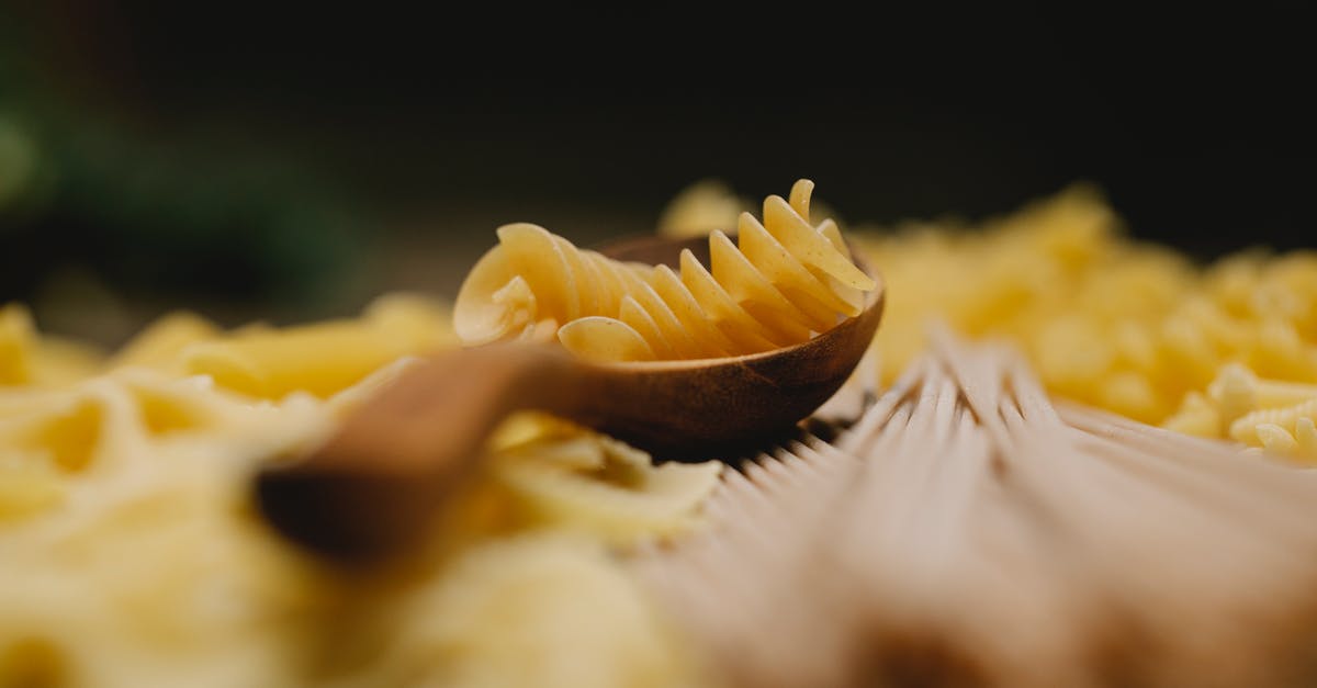 Simple recipe that when combined in a different order yields different food? - Fusilli among pasta prepared for cooking