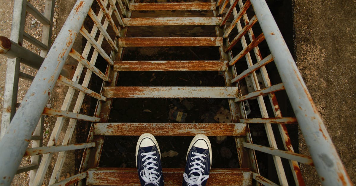 Skillet rust (?) and next steps with regard to seasoning - Top View Photo of Rusty Steel Stairs