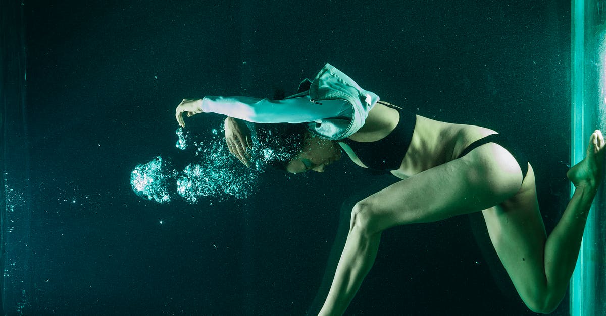 Skin on black bean soup - Woman in Black Bikini Underwater Photography