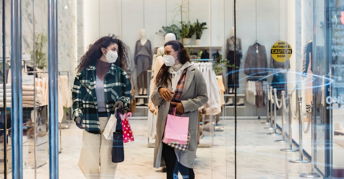 Sourdough starters with different smells - is this normal? - Through glass of female friends in protective masks carrying shopping bags while walking out of clothing store