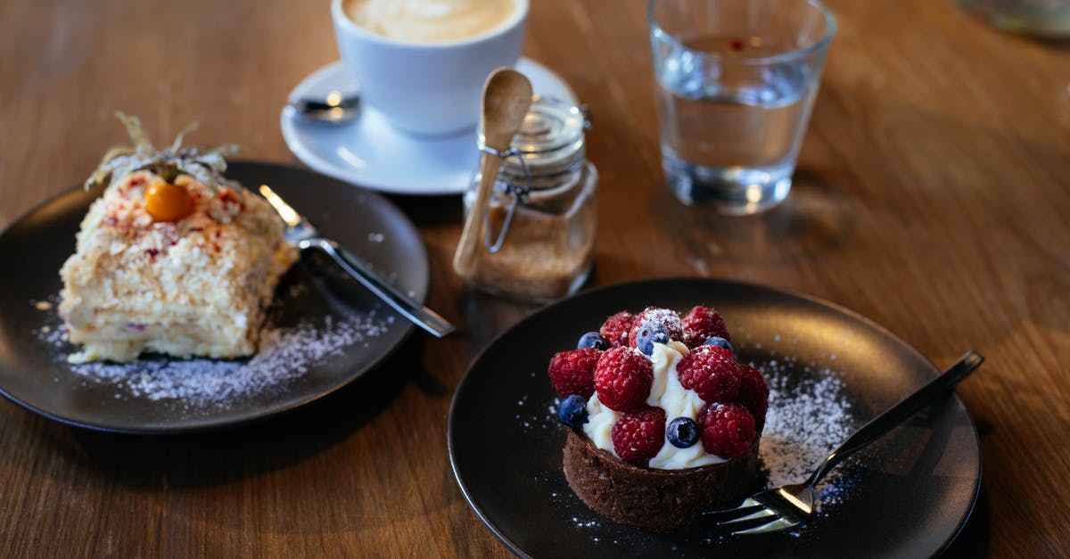 Special coffee served in Malaysia (or India) - Two Cake on Plates