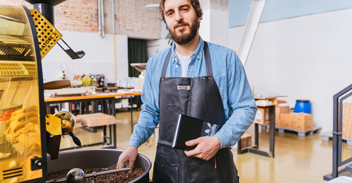 Standing Rib Roast - A Bearded Man Wearing Apron while Standing Near the Coffee Roaster