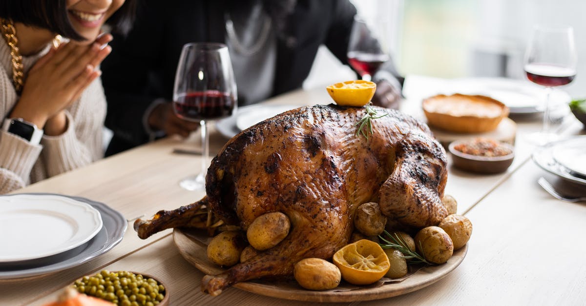 Starch Content of Dehydrated Potatoes - Cheerful multiethnic couple sitting at table with roasted turkey