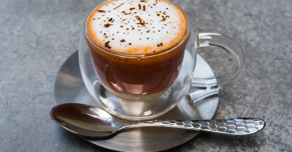 Steeping coffee in milk - Frappucino on Clear Glass Cup