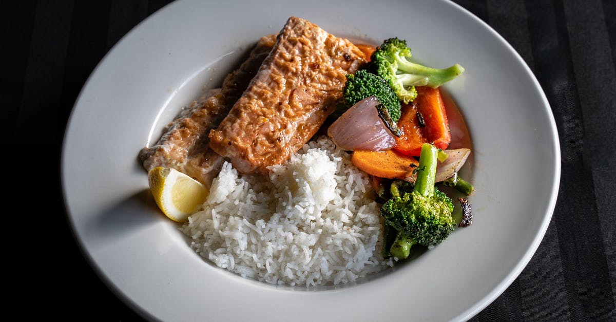 Stir fry rice clumps - A Salmon with Stir Fry Vegetables and Rice on the Side