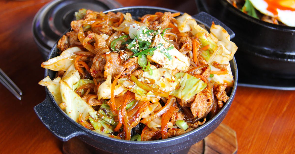 Stir-fry pan choices - Cooked Food on Black Bucket