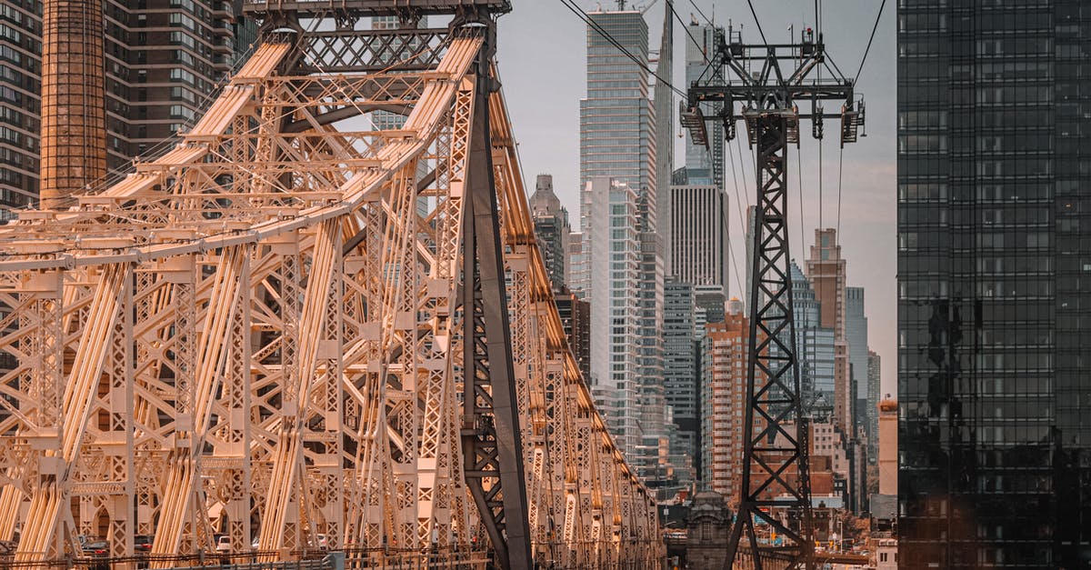 Strawberries in New York City - Fragment of famous Brooklyn Bridge with view of Manhattan located in New York in daytime