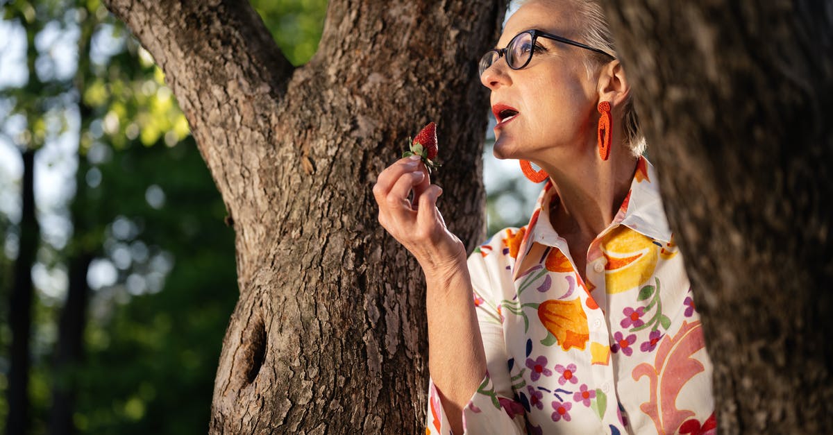 strawberry and fig vincotto - Woman in White Red and Yellow Floral Shirt Wearing Eyeglasses