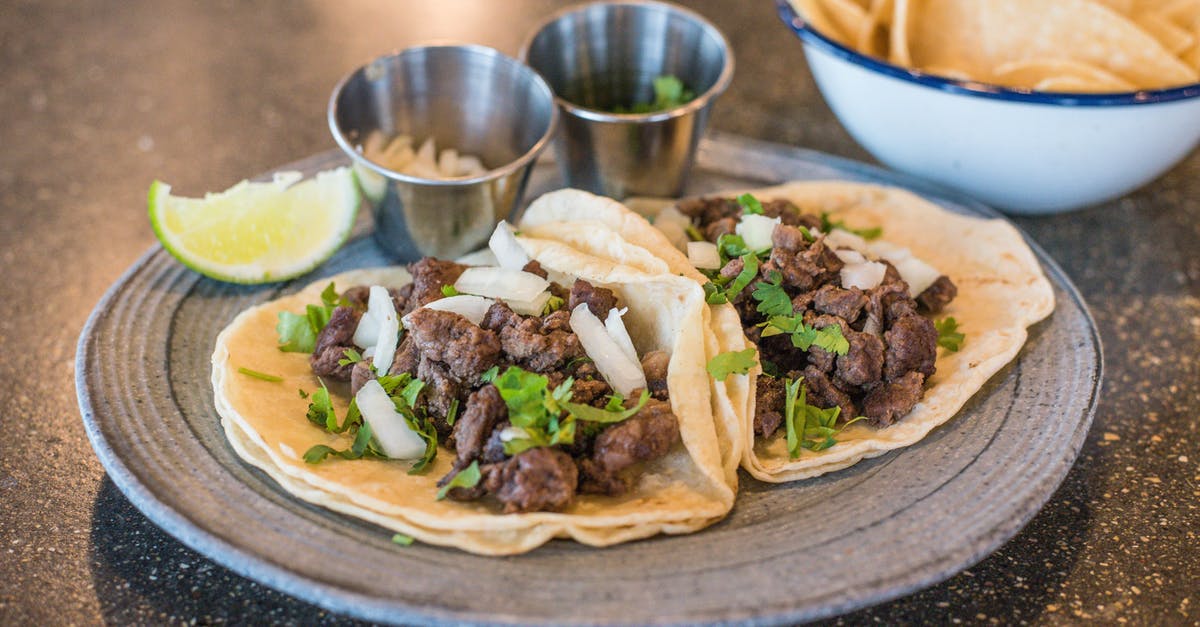 Stringy corned beef - Close-Up Photograph of a Plate with Tacos