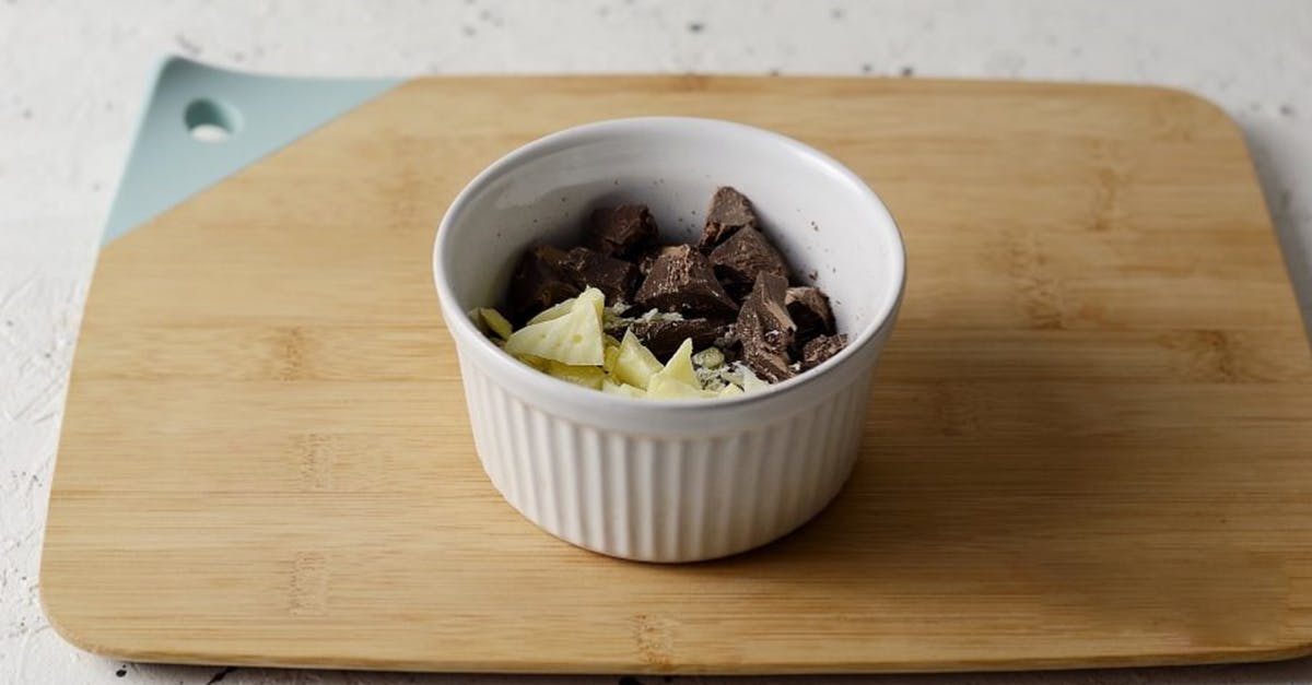 Substitute for coating ramekin in a chocolate soufflé. - Chunks of Chocolate on Ramekin