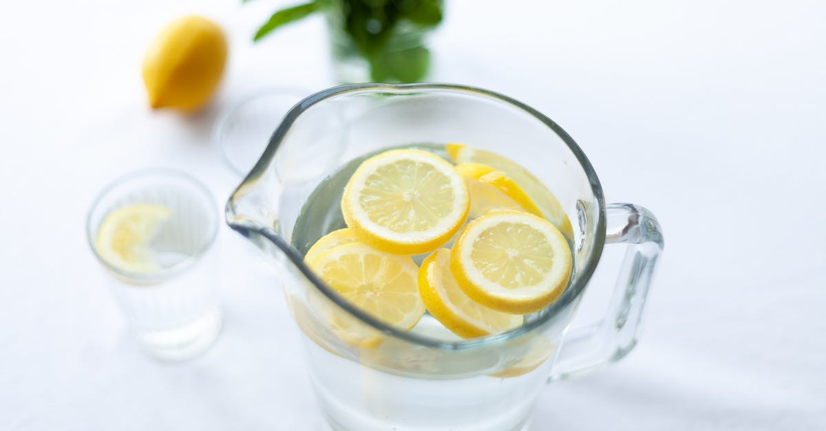 Substitute for fresh lemons - I need to make 70 liters of homemade lemonade - Sliced Lemon Fruit in Glass Picher
