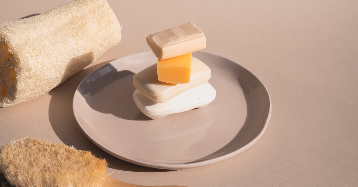 Substitute for pig products [closed] - A Stack of Bar Soaps on Ceramic Plate