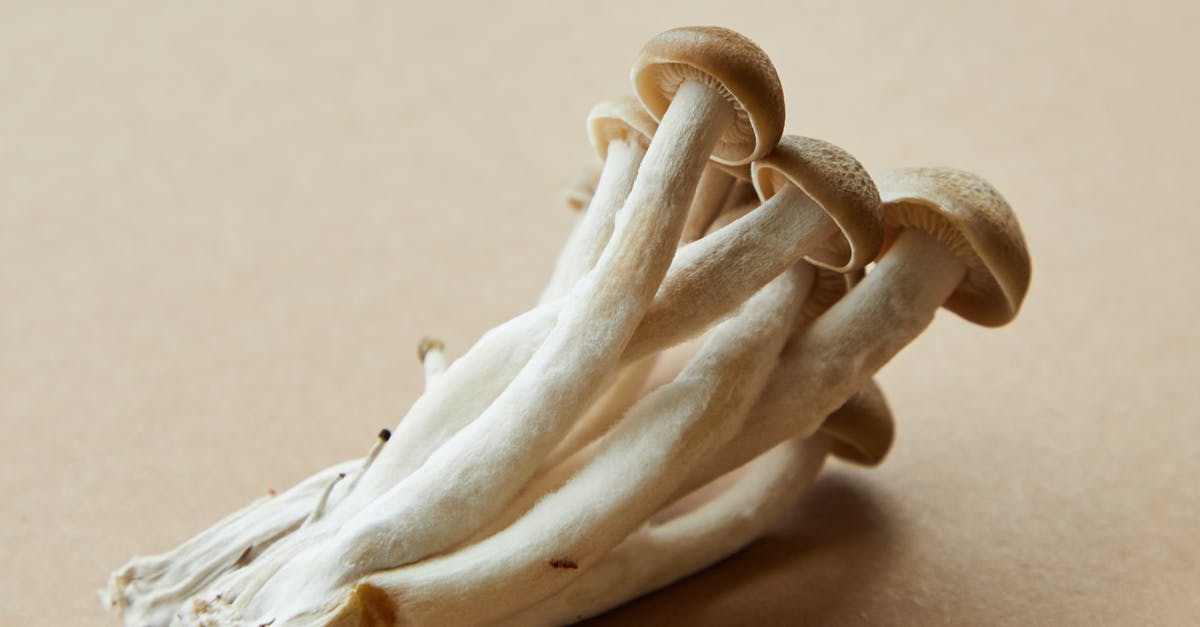 Substitute Hon Dashi for Bonito - Thin mushrooms on table