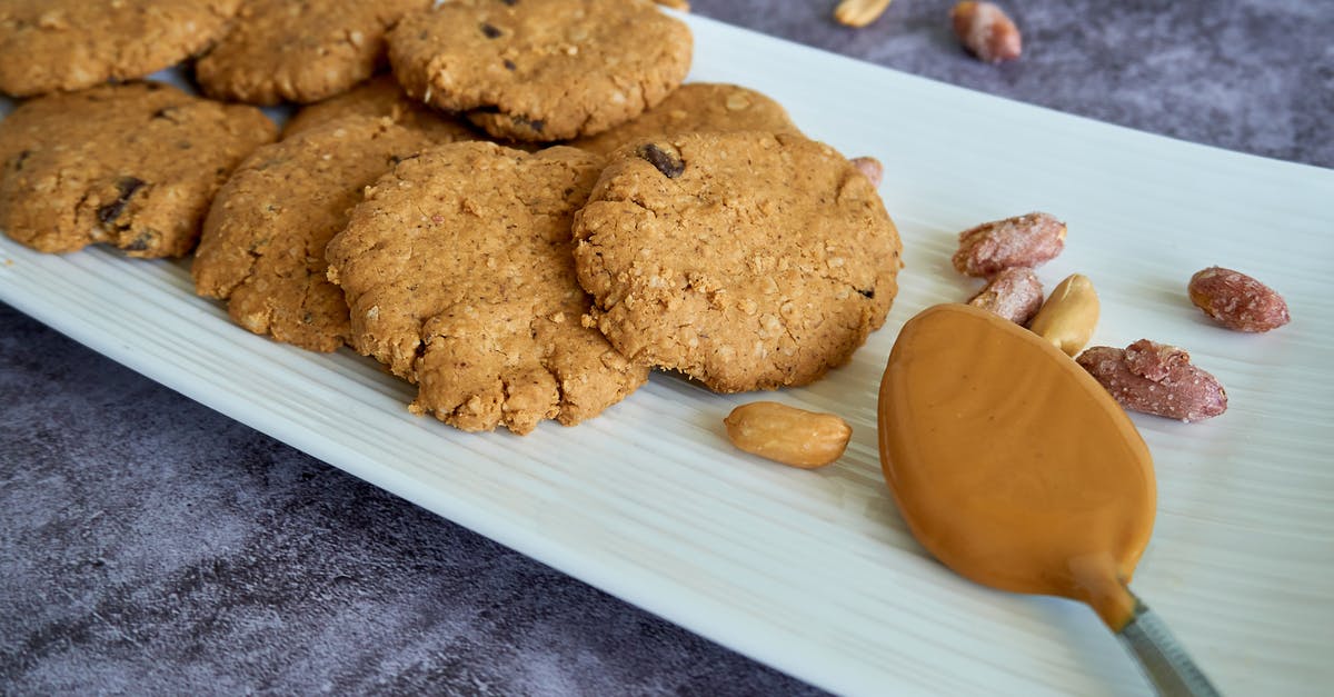 Substitute peanut butter for cookie butter? - Peanut Butter Cookies on Ceramic Plate