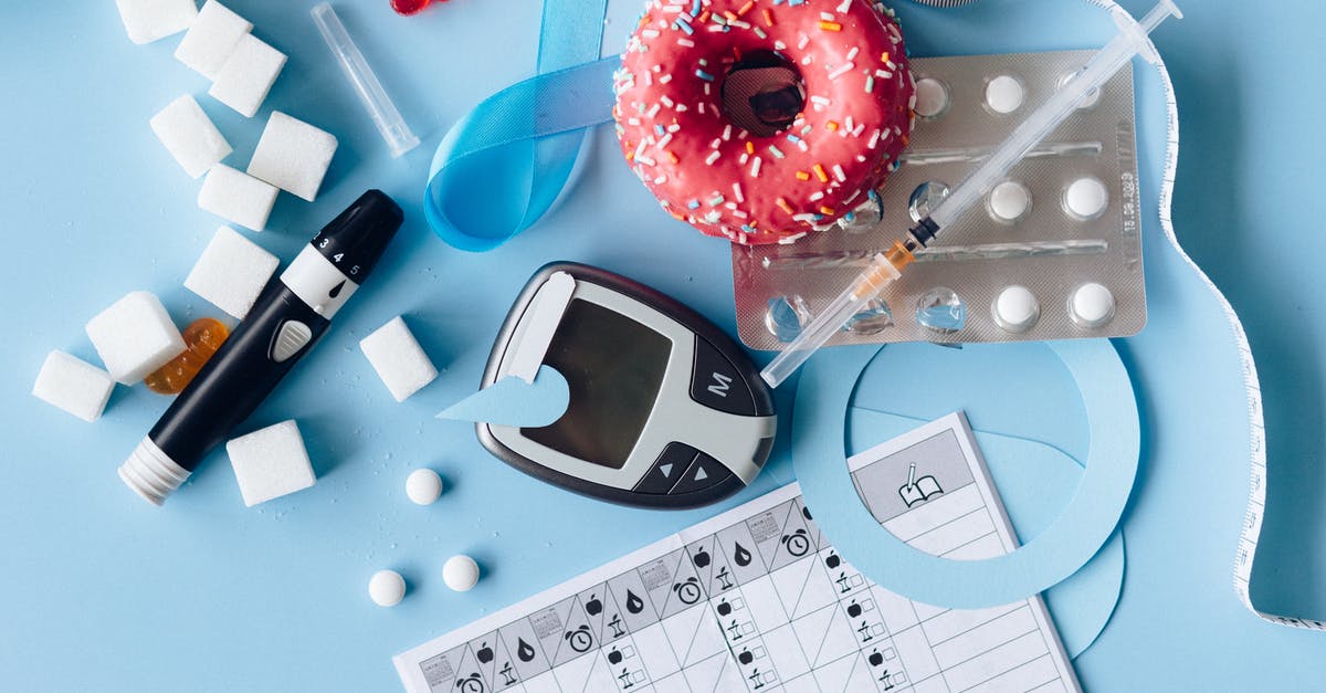 Substituting glucose syrup for glucose - Blood Sugar Meter and Medication on the Blue Background