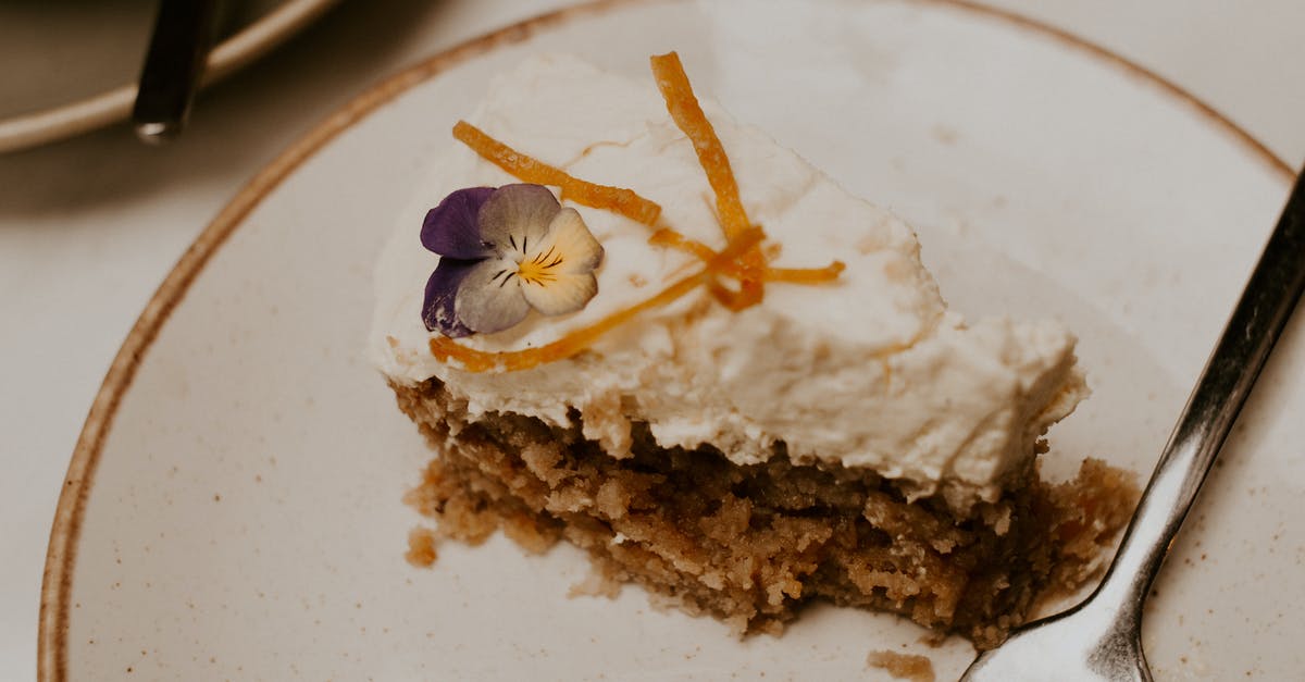 Substituting Sugar with Caramel Syrup in Baked Cheesecake - White Icing Cake on Saucer