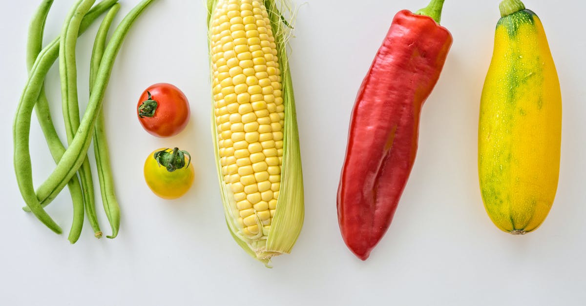 Substitution for fresh corn - Five Assorted Vegetables on White Surface