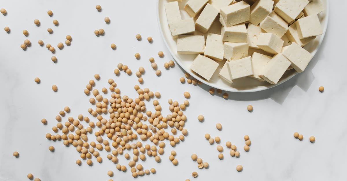 Temperature to disable enzymes in soy beans - Photo of Tofu on White Ceramic Plate Near Soybeans