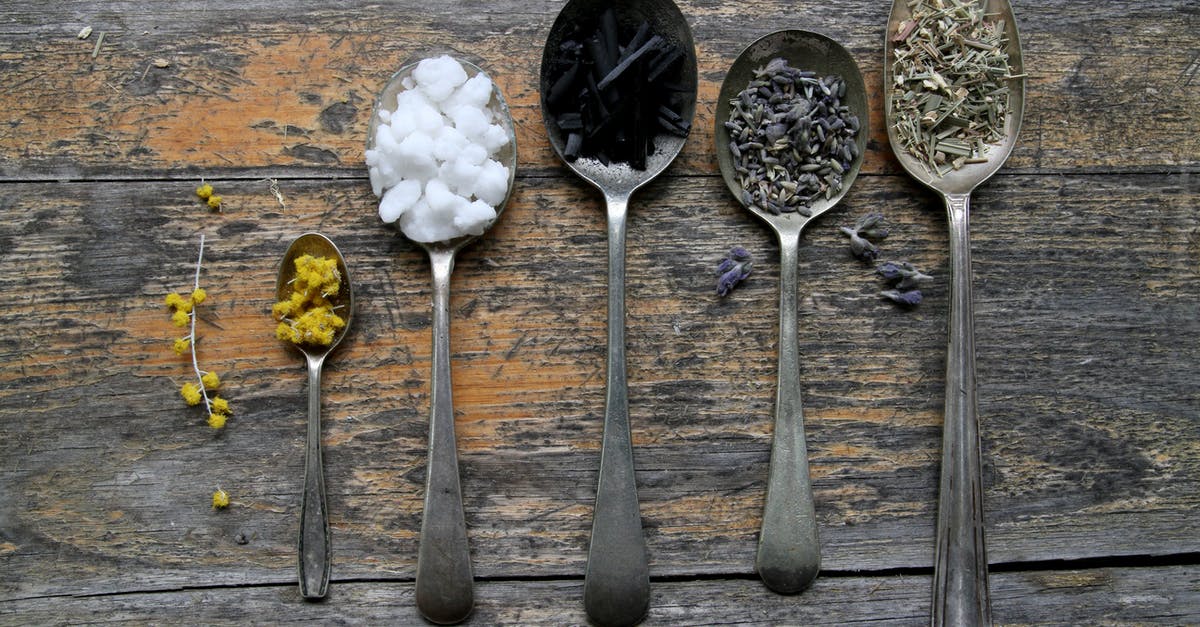 Temperature-stable spices - Spoons with Spices on Wooden Table 