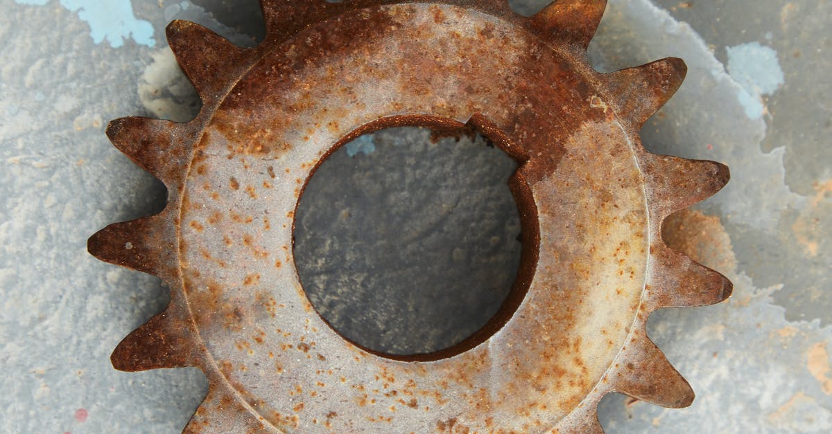 Texture and cutting of avocado and Mango used in sushi - Old gear wheel covered with rust