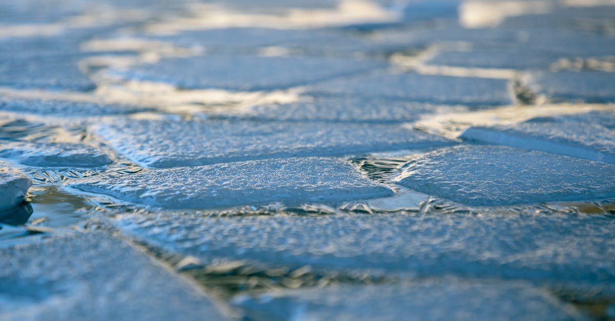 Thawing frozen turkey slices - Pieces of Ice in Water