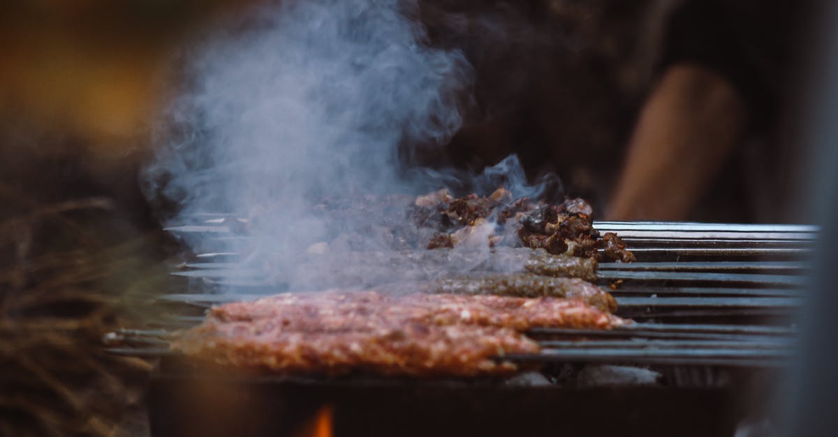 Turning a cast-iron grill into a smoker - Close-up of Grilled Meats