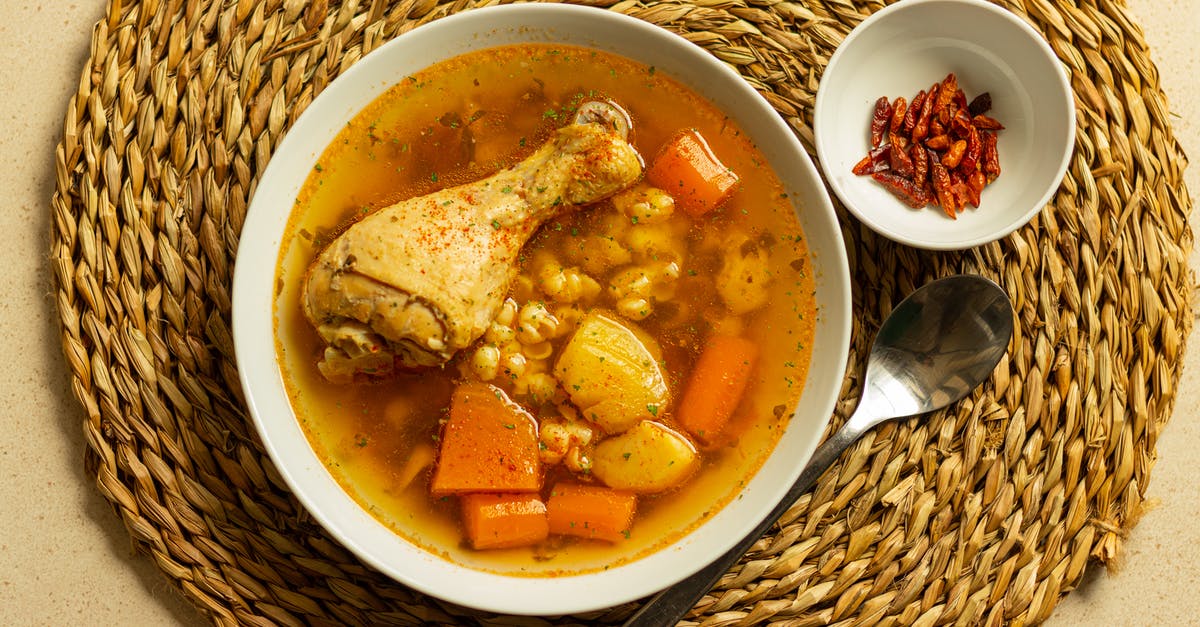 Turning Left Over Broth From a Roast Into a Soup Or Stew - 
A Bowl of Chicken Stew